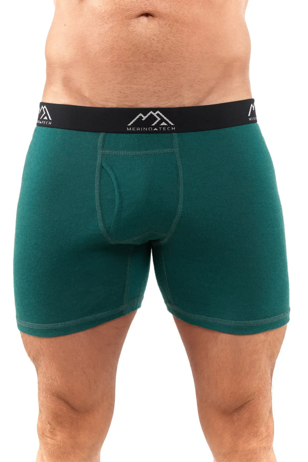 Herren Merino Boxershorts 170 Brief Waldgrün (1er Pack)