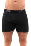 Herren-Boxershorts Merino 170, schwarz meliert (2er-Pack)