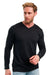 Herren Merino Langarmshirt 165 Anthrazit | V-Ausschnitt