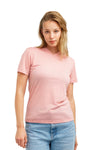 Damen Merino T-Shirt 165 Baby Pink | V-Ausschnitt