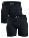 Herren-Boxershorts Merino 170, schwarz meliert (2er-Pack)