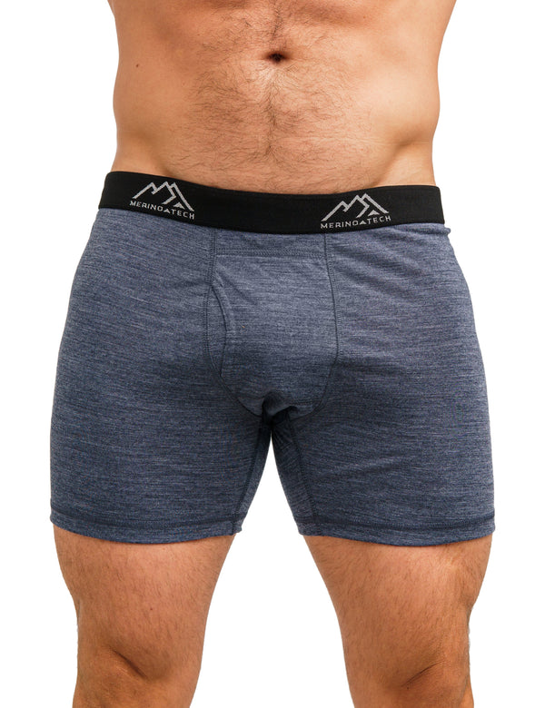 Herren Merino Boxershorts 170 Navy Grey (1er Pack)