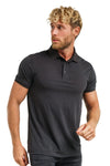 Herren Merino Polo 165 Melange Schwarz