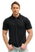 Herren Merino Polo 165 Schwarz Melange
