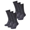Merino Wool Hiking Socks - (Pack of 6) Charcoal Grey