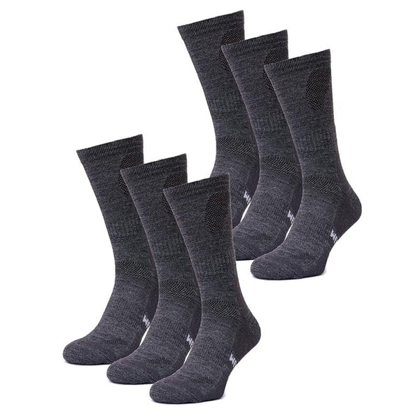Wandersocken aus Merinowolle – (6er-Pack) Anthrazit