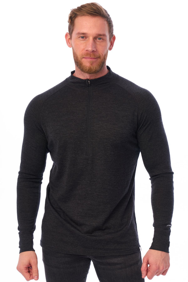 Merino Half Zip Langarmshirt 165 für Herren Anthrazit