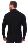 Herren Merino Half Zip Langarmshirt 165 Schwarz
