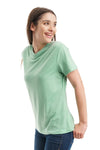Damen Merino T-Shirt 165 Grüner Tee | V-Ausschnitt (+Socken)