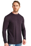 Merino Langarmshirt 170 für Herren, Dunkelmarineblau, gewebt
