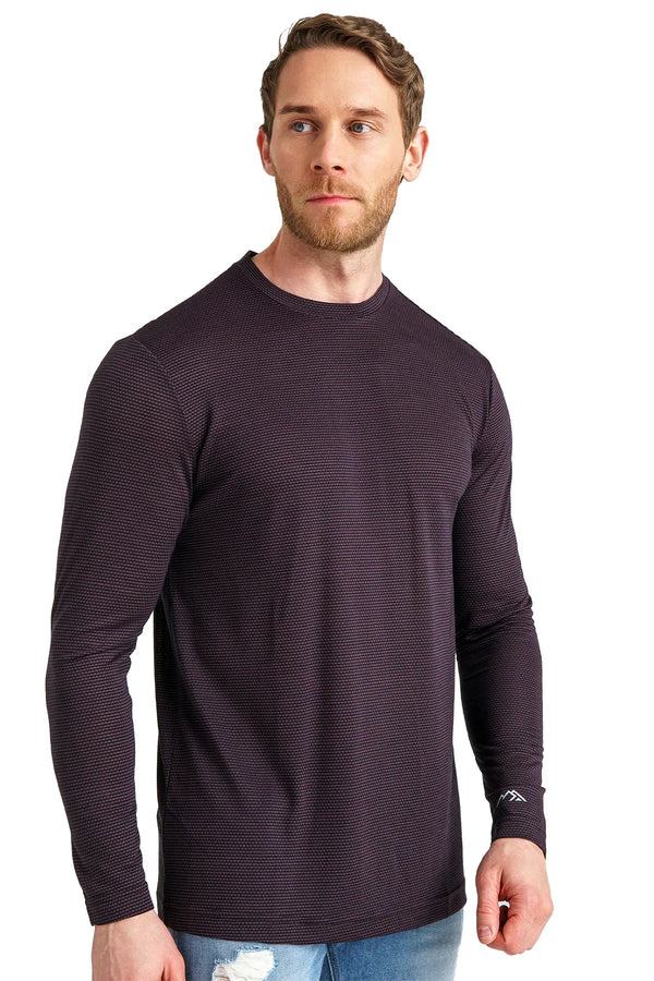 Merino Langarmshirt 170 für Herren, Dunkelmarineblau, gewebt
