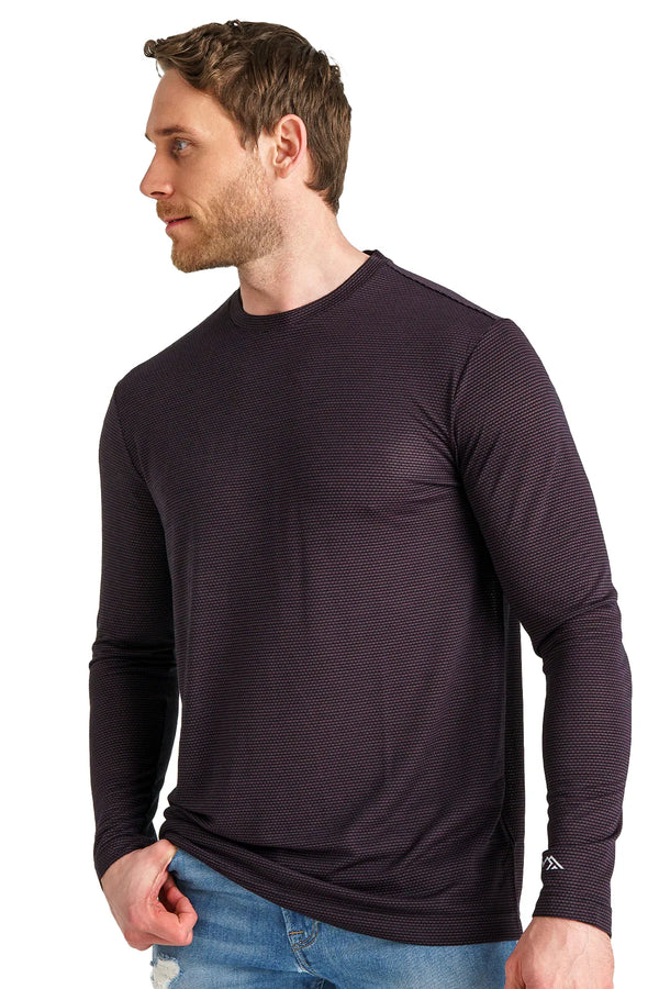 Merino Langarmshirt 170 für Herren, Dunkelmarineblau, gewebt
