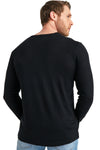 Herren Merino Longsleeve 165 V-Ausschnitt Schwarz