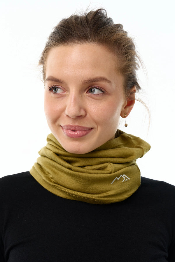 Merino Neck Gaiter 165 Olive Grove