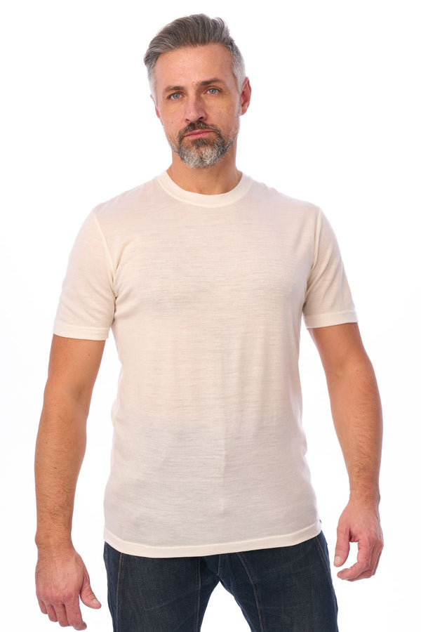 Herren Merino T-Shirt Cremeweiß