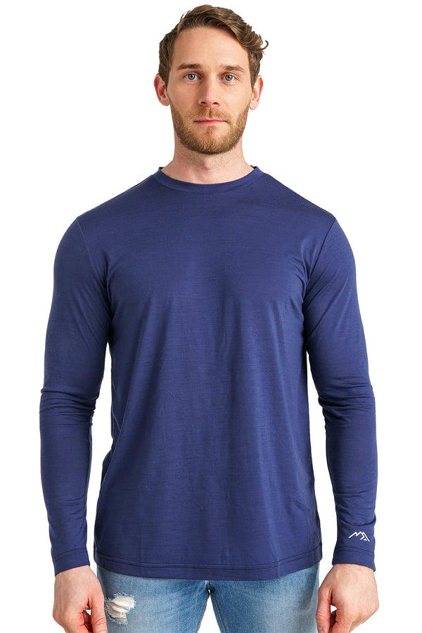 Herren Merino Langarmshirt 170 Navy
