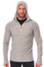 Herren-Kapuzenpullover aus Merinowolle mit halbem Reißverschluss 190 Heather Grey
