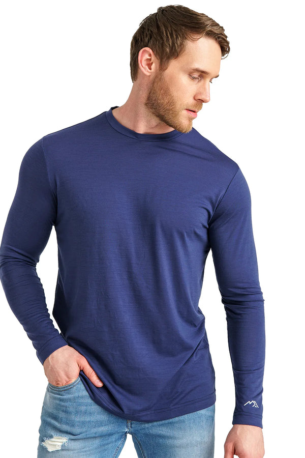 Herren Merino Langarmshirt 170 Navy