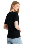 Damen Merino T-Shirt 165 Rich Black | V-Ausschnitt (+Socken)