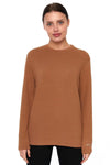Damen Merino Langarmshirt 260 Beige Weaved