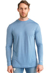 Herren Merino Langarmshirt 170 Blue Daisy