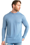 Herren Merino Langarmshirt 170 Blue Daisy