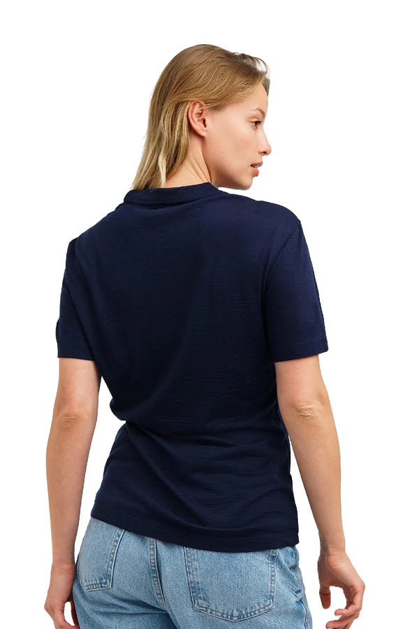 Damen Merino T-Shirt 165 Onyx Black | V-Ausschnitt