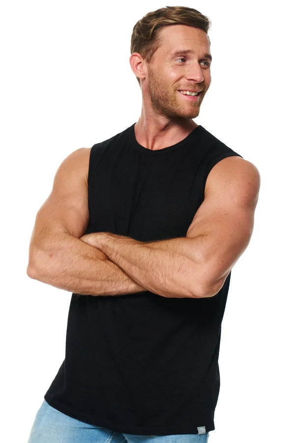 Tanktop aus Merinowolle für Herren in Schwarz