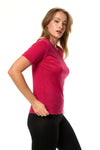Damen Merino T-Shirt 165 Magenta | Rundhalsausschnitt (+Socken)
