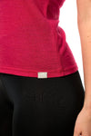 Damen Merino T-Shirt 165 Magenta | Rundhalsausschnitt (+Socken)