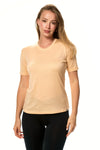 Damen Merino T-Shirt 165 Pfirsich | Rundhals