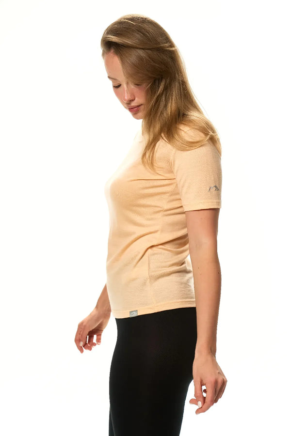 Damen Merino T-Shirt 165 Pfirsich | Rundhals