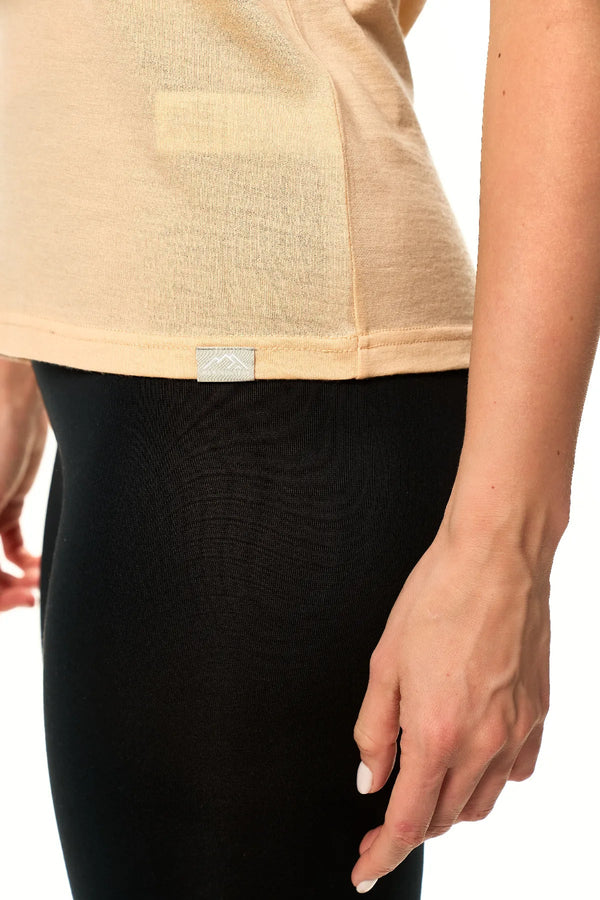 Damen Merino T-Shirt 165 Pfirsich | Rundhals