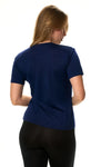 Damen Merino T-Shirt 165 Navy | Rundhalsausschnitt (+Socken)