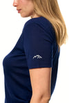 Damen Merino T-Shirt 165 Navy | Rundhalsausschnitt (+Socken)