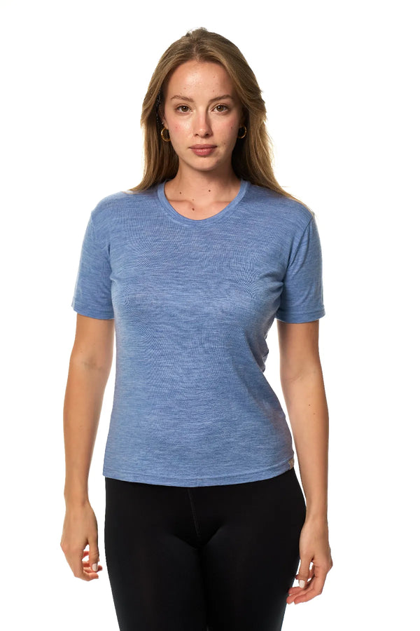 Damen Merino T-Shirt 165 Dunkelblau | Rundhals