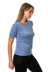 Damen Merino T-Shirt 165 Dunkelblau | Rundhals