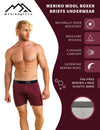 Herren Merino Boxershorts 170 Brief Burgunderrot