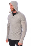 Herren-Kapuzenpullover aus Merinowolle mit halbem Reißverschluss 190 Heather Grey