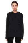 Damen Merino Langarmshirt 170 Heathered Black