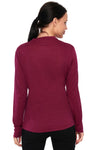 Damen Merino Langarmshirt 170 Lila gewebt