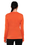 Damen Merino Langarmshirt 170 Papaya Orange