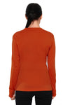 Damen Merino Langarmshirt 170 Orange Brick