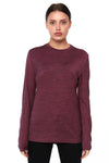 Damen Merino Langarmshirt 170 Merlot Lila