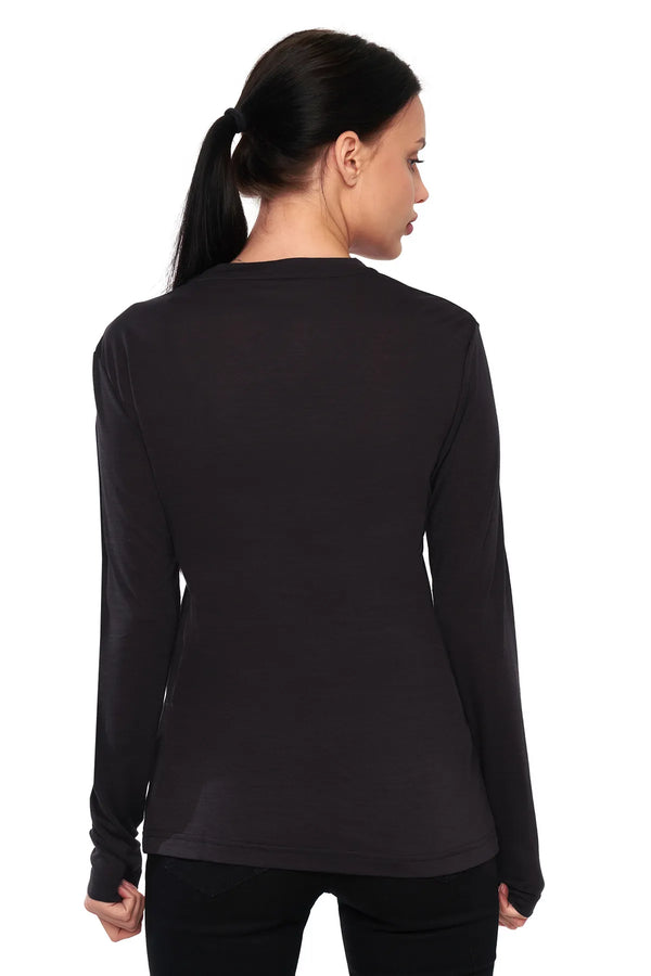 Damen Merino Langarmshirt 170 Anthrazit