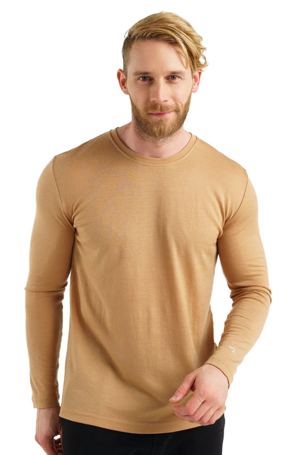 Herren Merino Langarmshirt 165 Camel