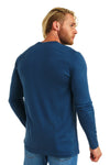 Herren Merino Langarmshirt 165 Denim Blue