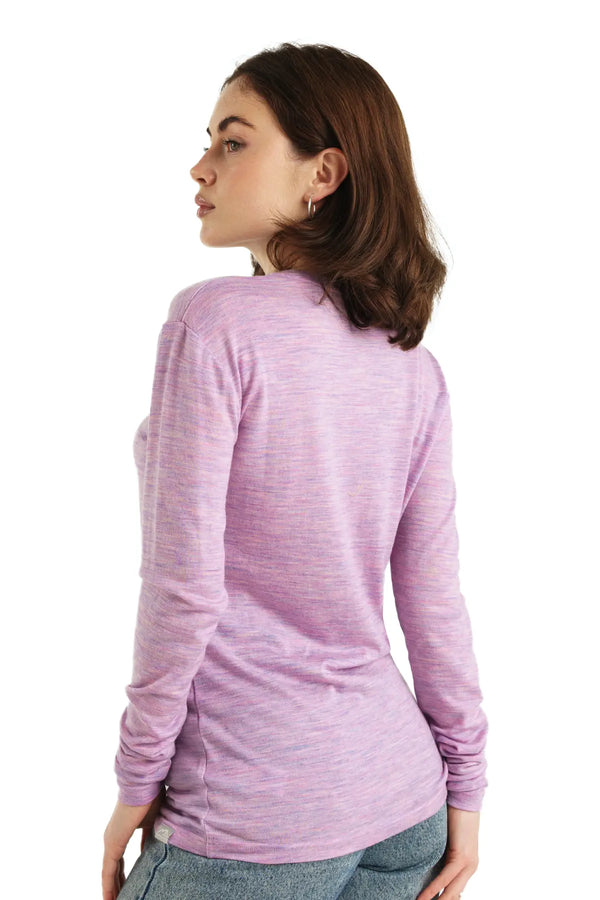 Damen Merino Langarmshirt 165 Heather Lilac