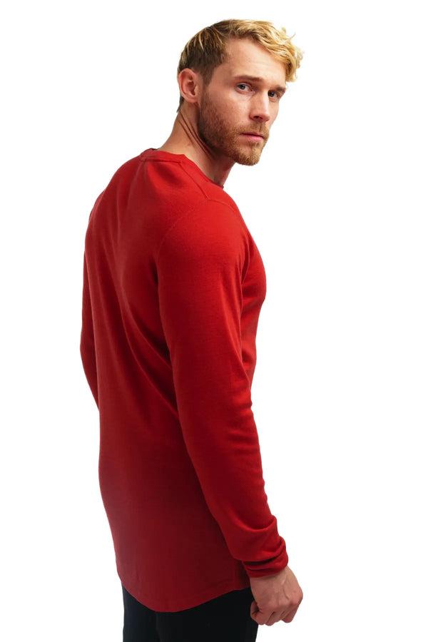 Herren Merino Langarmshirt 250 Kirschrot