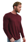 Herren Merino Langarmshirt 165 Burgund